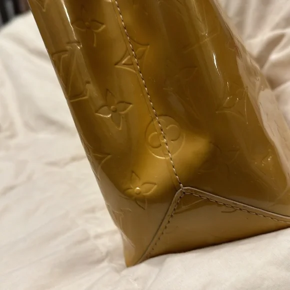 Louis Vuitton Bag Reade Monogram Vernis Pm Yellow/Gold Patent Leather Tote Small - Picture 4 of 13